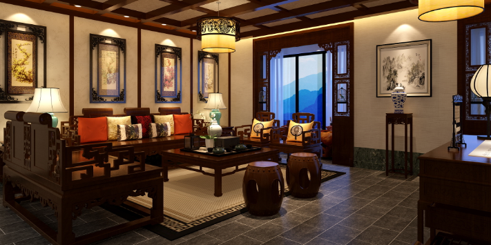 柳州中式风格别墅客厅要怎么装修设计？经典、现代二选一